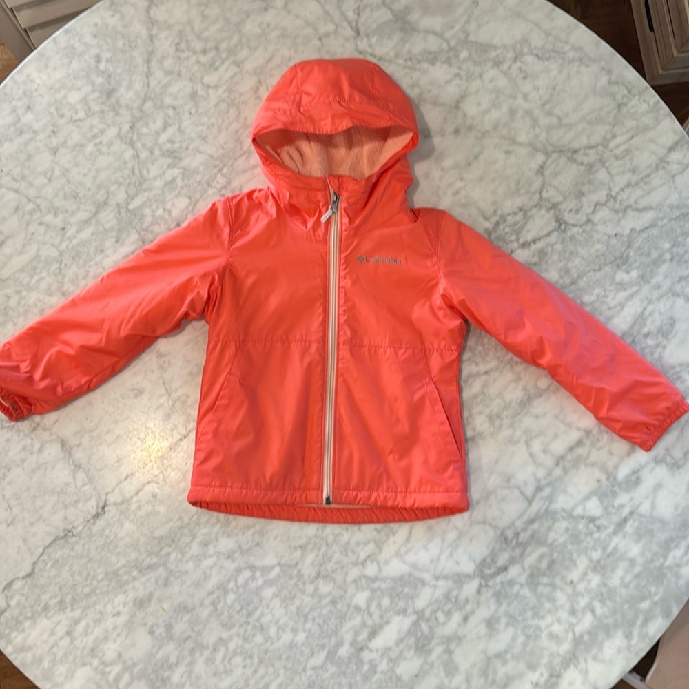 Columbia girls XS fleece lined waterproof jacket